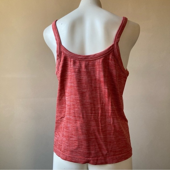 Athleta | Renew V-Neck Space Dye Currant Red Heather Orange Tank Top Camisole - Picture 4 of 6